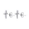 TOMEI Little Cross Earrings, White Gold 585