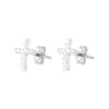 TOMEI Little Cross Earrings, White Gold 585