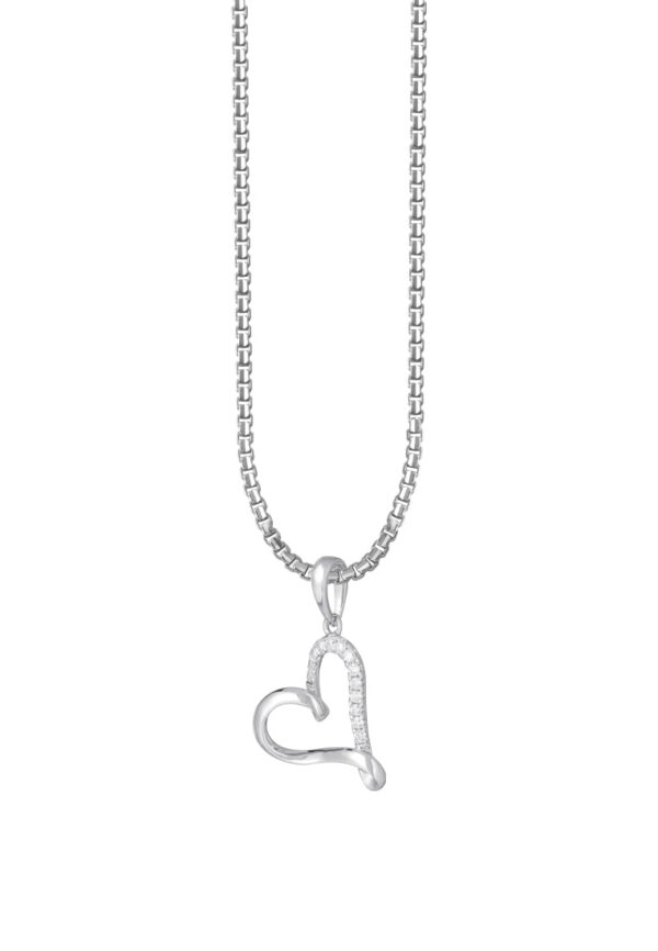 TOMEI Love Diamond Pendant Set, White Gold 585 (P4014)