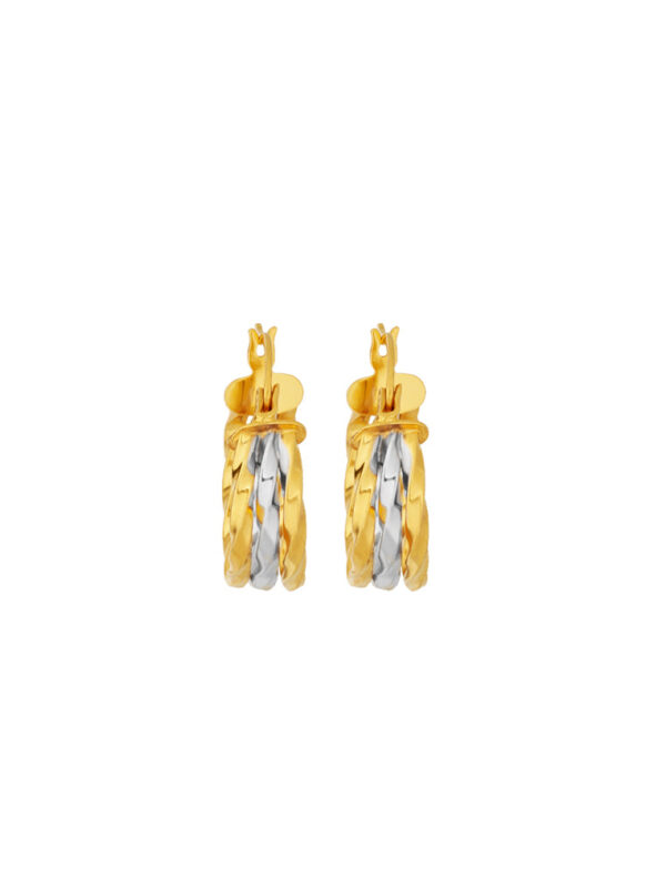 TOMEI Lusso Italia Dual-Tone Hoop Earrings, Yellow Gold 916