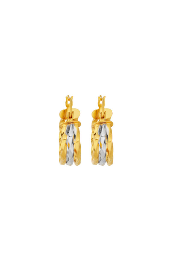 TOMEI Lusso Italia Dual-Tone Hoop Earrings, Yellow Gold 916