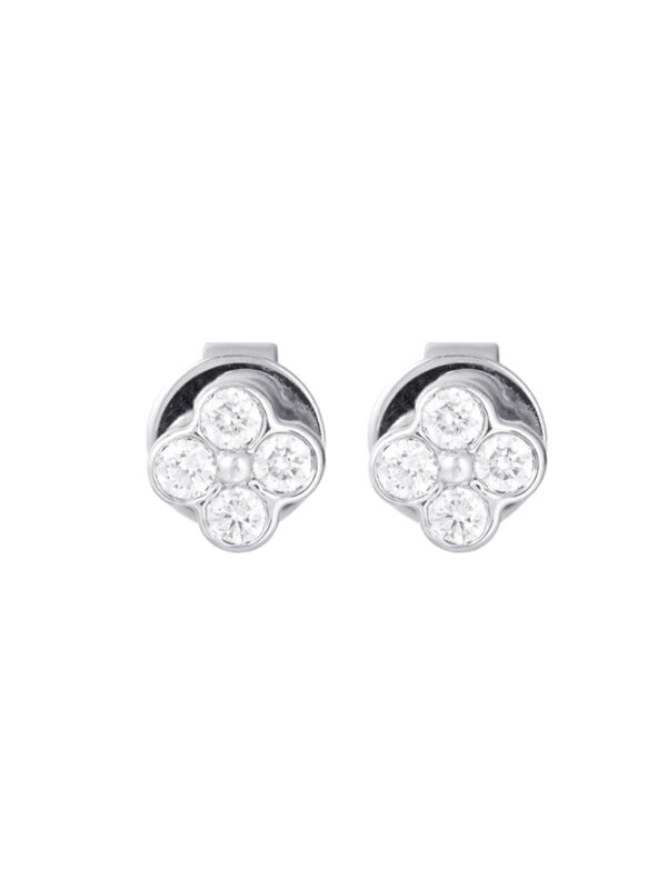 TOMEI Earrings, White Gold 375