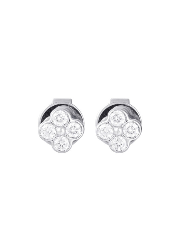 TOMEI Earrings, White Gold 375