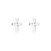 TOMEI Little Cross Earrings, White Gold 585