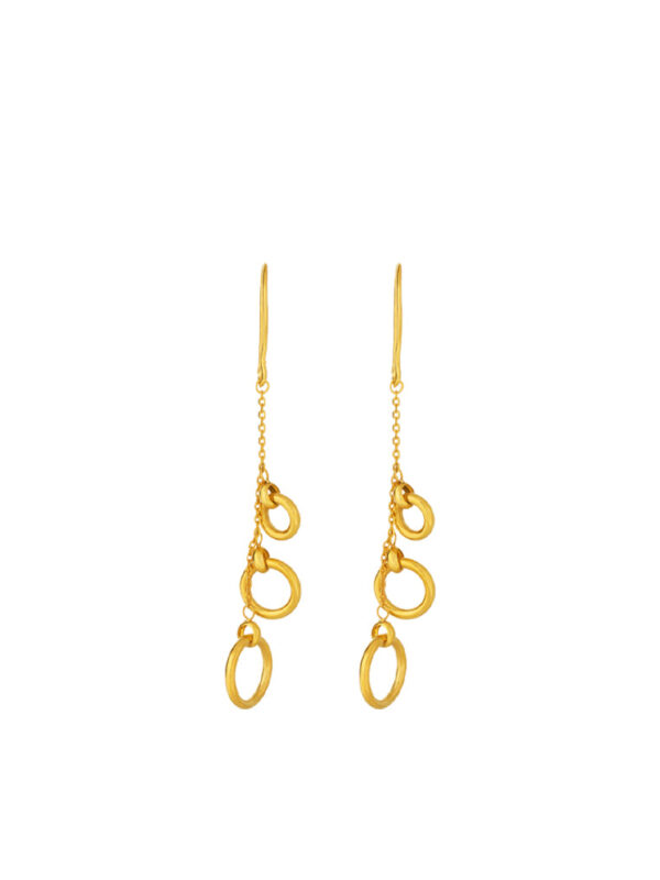 TOMEI Lusso Italia Dangling Circle Earrings, Yellow Gold 916