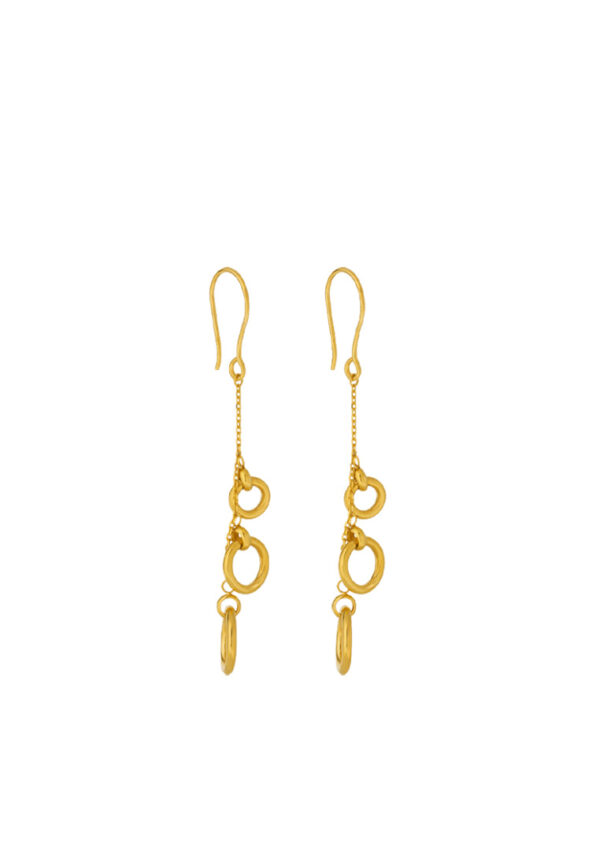TOMEI Lusso Italia Dangling Circle Earrings, Yellow Gold 916