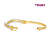 TOMEI Lusso Italia Dual-Tone Curvy Bangle, Yellow Gold 916