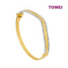 TOMEI Lusso Italia Dual-Tone Curvy Bangle, Yellow Gold 916