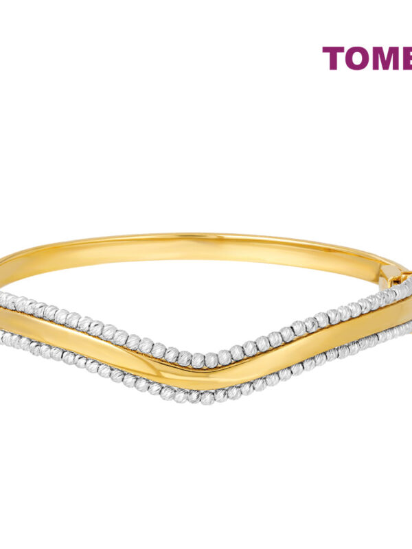 TOMEI Lusso Italia Dual-Tone Curvy Bangle, Yellow Gold 916