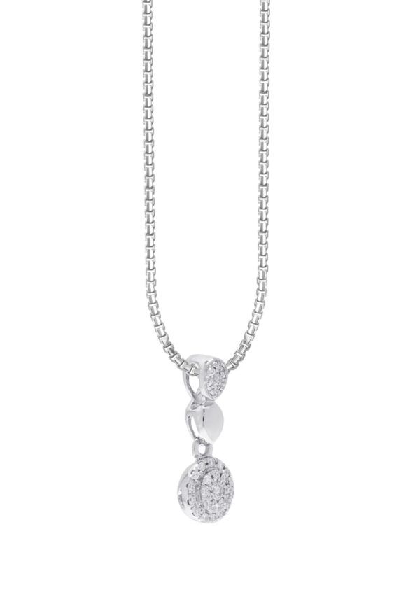 TOMEI Diamond Pendant Set, White Gold 585