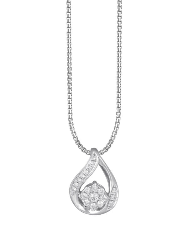 TOMEI Diamond Pendant Set, White Gold 585