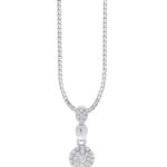 TOMEI Diamond Pendant Set, White Gold 585