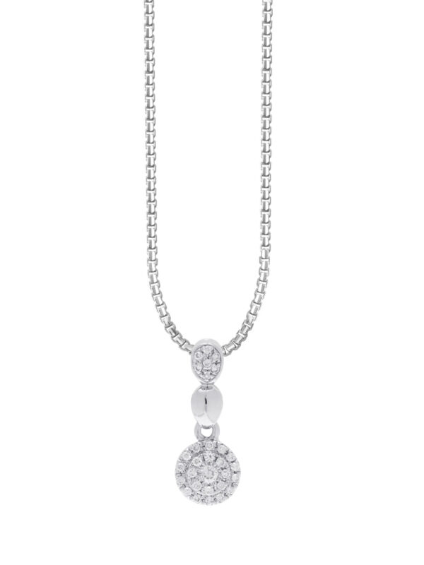 TOMEI Diamond Pendant Set, White Gold 585