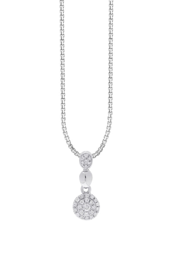 TOMEI Diamond Pendant Set, White Gold 585
