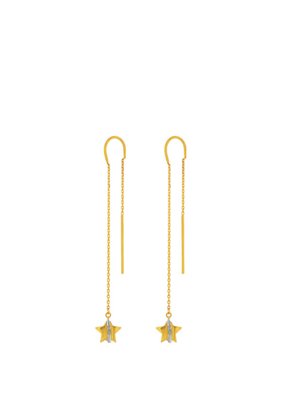 TOMEI Dual-Tone Lusso Italia Twinkly Stars Earrings, Yellow Gold 916