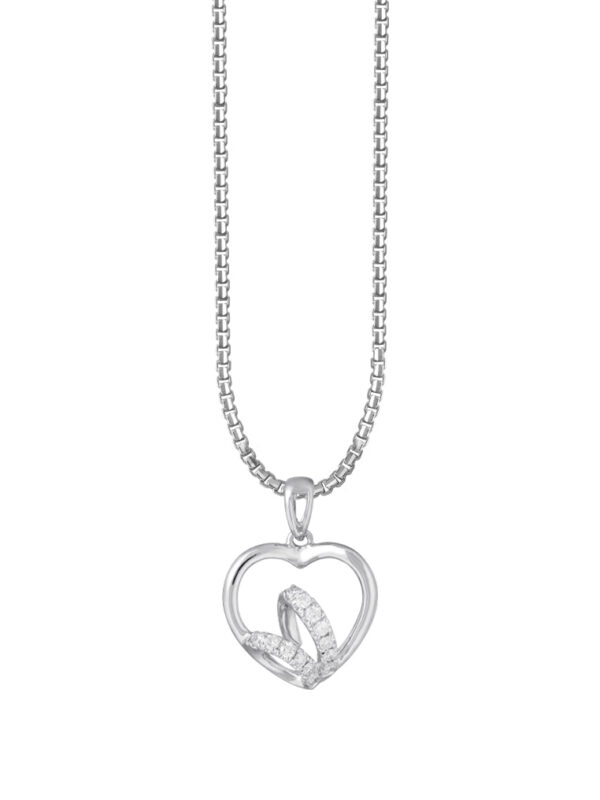 TOMEI Love Within Diamond Pendant Set White Gold 585