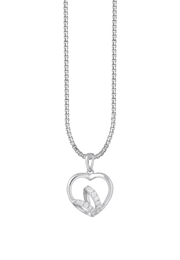 TOMEI Love Within Diamond Pendant Set White Gold 585
