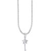 TOMEI Key Pendant Set, White Gold 585
