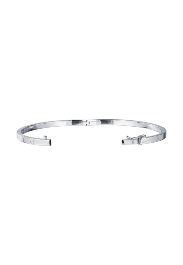 TOMEI Minimalist Bangle, White Gold 750