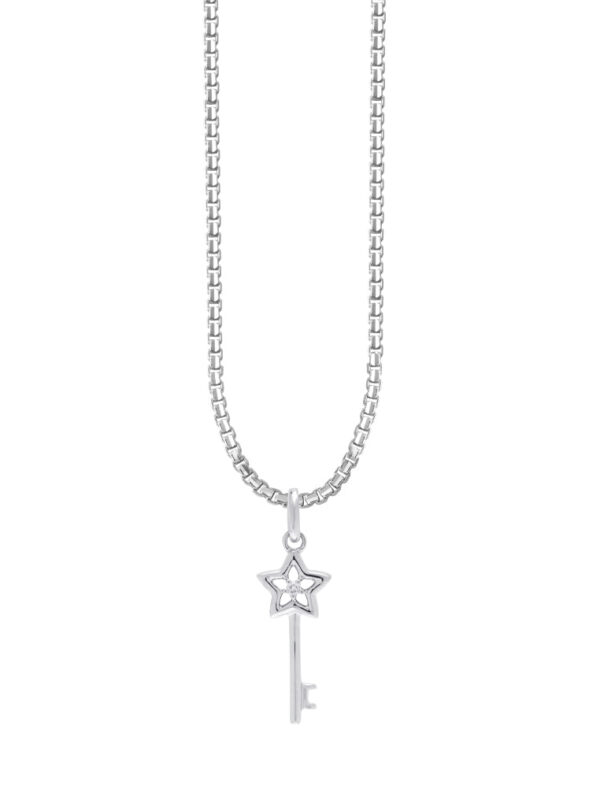 TOMEI Key Pendant Set, White Gold 585