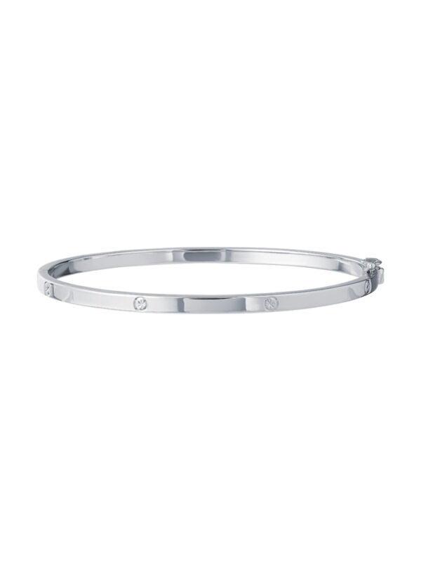 TOMEI Minimalist Bangle, White Gold 750