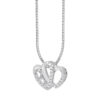 TOMEI Dwi-Heart Diamond Pendant Set, White Gold 585