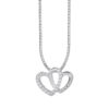 TOMEI Dwi-Heart Diamond Pendant Set, White Gold 585