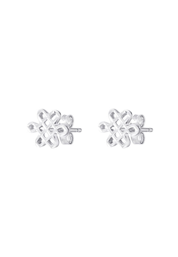 TOMEI Blissful Knot Earrings, White Gold 585