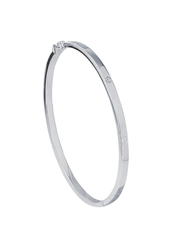 TOMEI Minimalist Bangle, White Gold 750