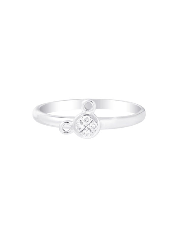 TOMEI Minimalist Mousey Diamond Ring, White Gold 375