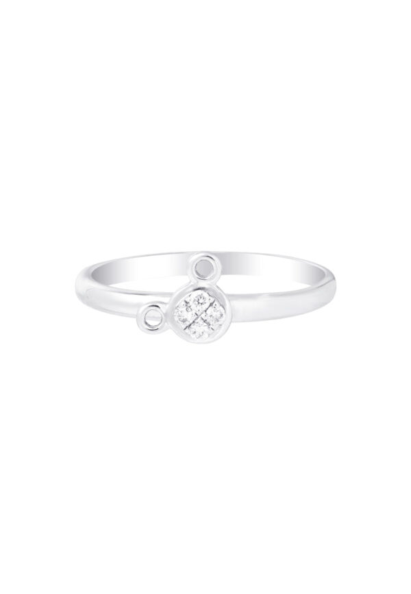 TOMEI Minimalist Mousey Diamond Ring, White Gold 375