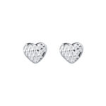 TOMEI Laser Cut Love Earrings, White Gold 585