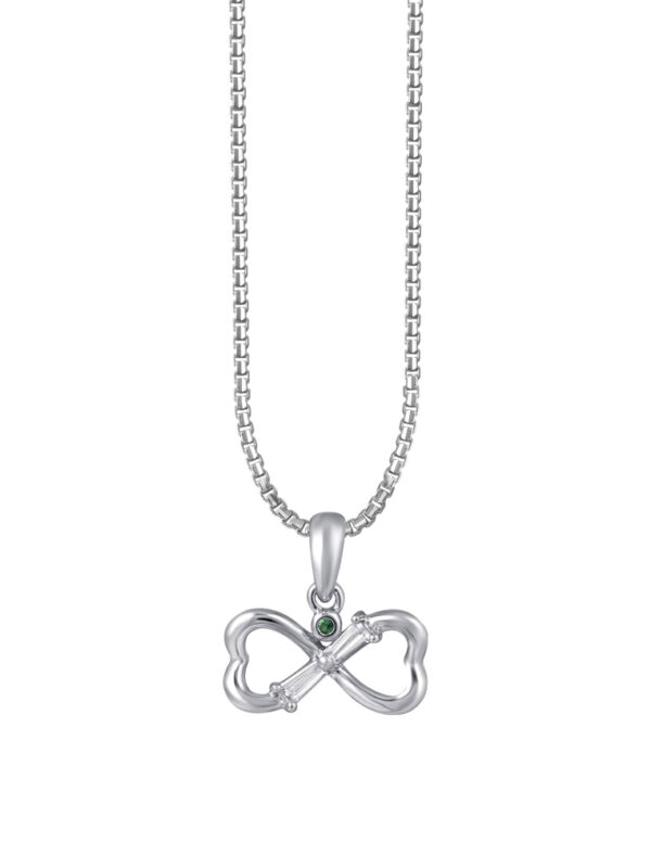 TOMEI Aileana Emerald Collection Ribband Pendant, White Gold 375