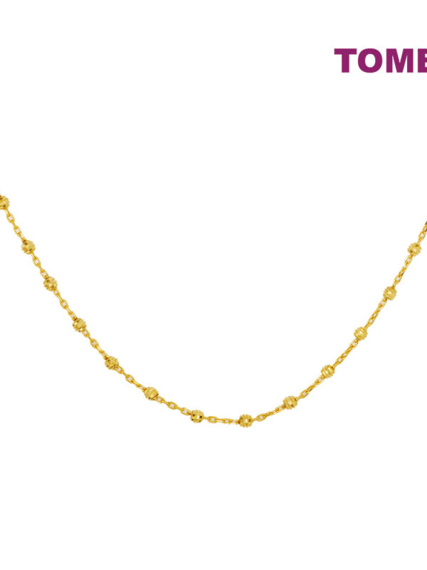 TOMEI Dainty Heart Beads Necklace, Yellow Gold 916