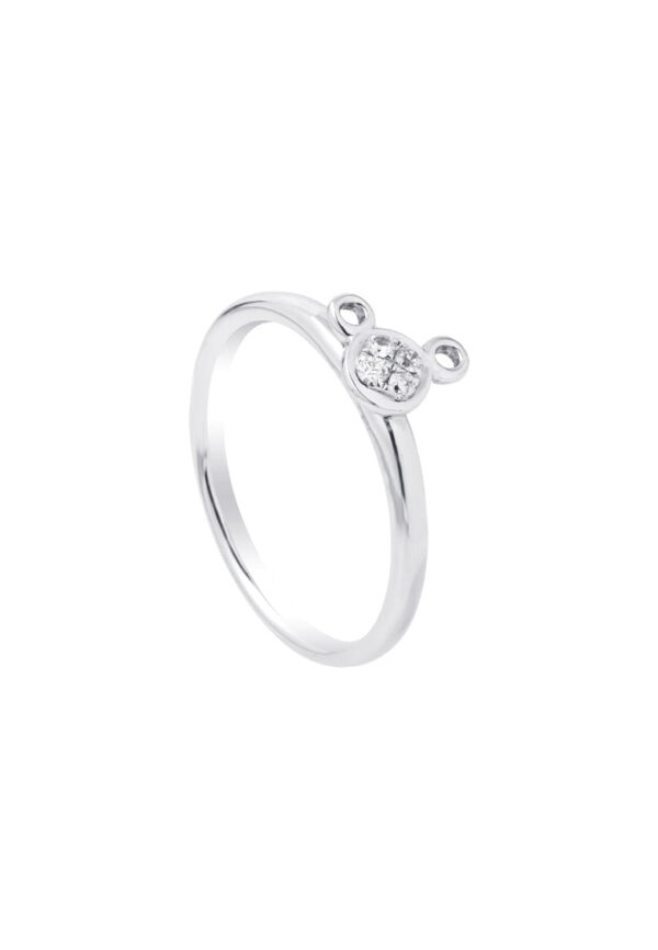 TOMEI Minimalist Mousey Diamond Ring, White Gold 375