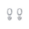 TOMEI Little Sweet Heart Loop Earrings, White Gold 585