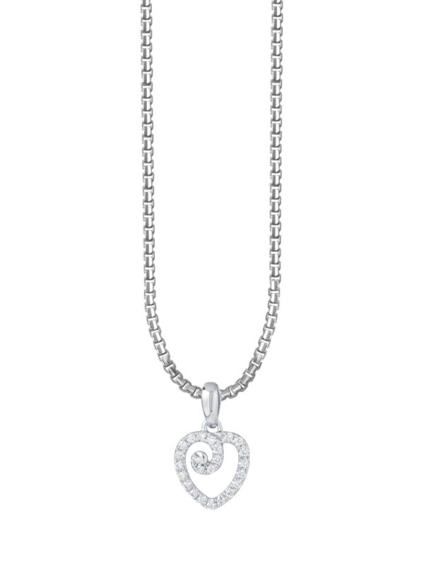 TOMEI Love Diamond Pendant Set, White Gold 585
