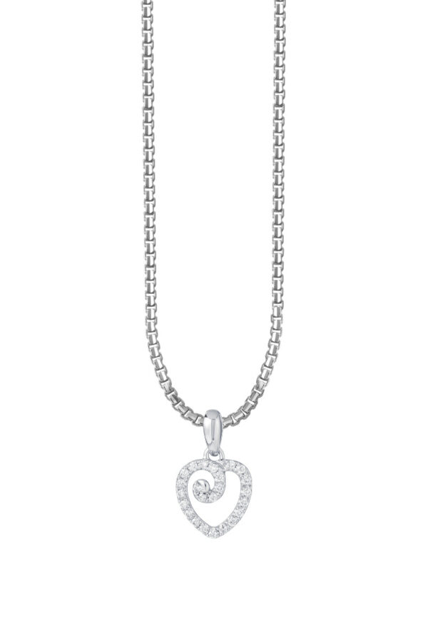 TOMEI Love Diamond Pendant Set, White Gold 585