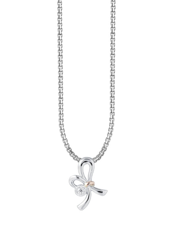 TOMEI Diamond Pendant Set, White+Rose Gold 585