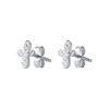 TOMEI Mini Cross Earrings, White Gold 585