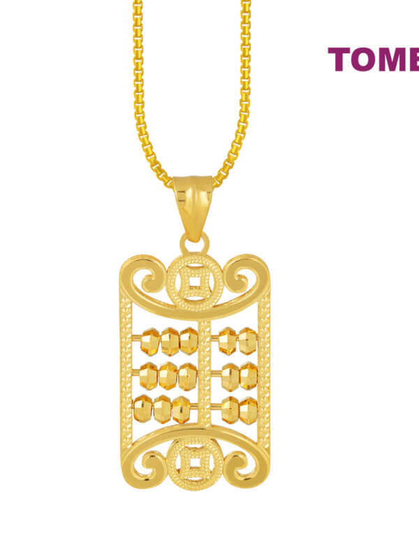TOMEI Abacus Pendant, Yellow Gold 999