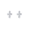 TOMEI Mini Cross Earrings, White Gold 585