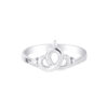TOMEI Minimalist Crown Diamond Ring, White Gold 375