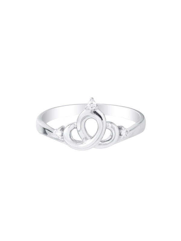 TOMEI Minimalist Crown Diamond Ring, White Gold 375