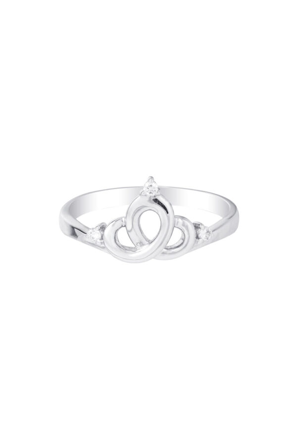 TOMEI Minimalist Crown Diamond Ring, White Gold 375