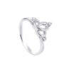 TOMEI Minimalist Crown Diamond Ring, White Gold 375