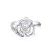 TOMEI Minimalist Flower Diamond Ring, White Gold 375