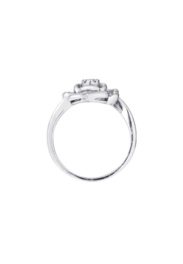 TOMEI Minimalist Flower Diamond Ring, White Gold 375