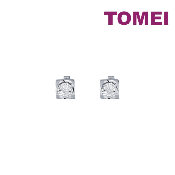 TOMEI Insignia Diamond Earrings, White Gold 750