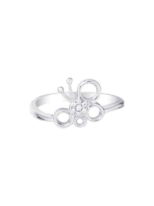 TOMEI Minimalist Butterfly Diamond Ring, White Gold 375